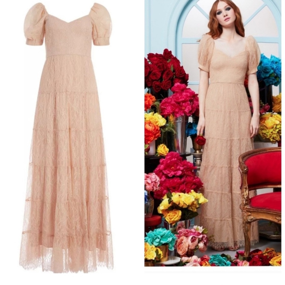 Alice‎ + Olivia Remona Sweetheart Lace Maxi Dress Size 8